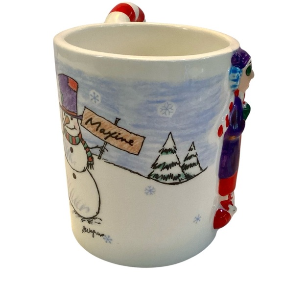 Hallmark Christmas To Me Maxine Coffee Mug Candy Cane Shoebox Snowman Cup - Picture 6 of 6